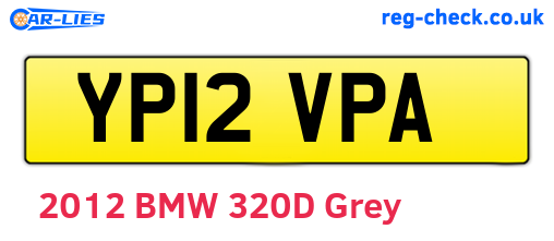 YP12VPA are the vehicle registration plates.
