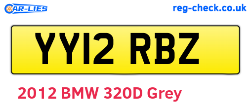 YY12RBZ are the vehicle registration plates.