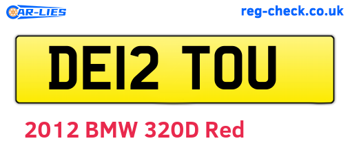 DE12TOU are the vehicle registration plates.