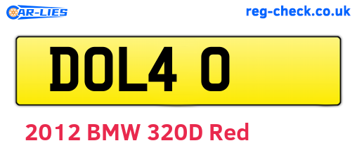 DOL40 are the vehicle registration plates.