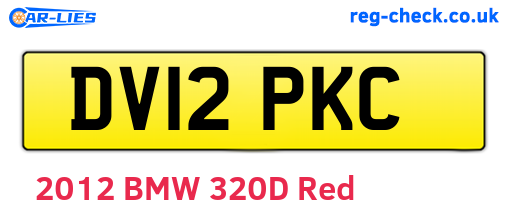 DV12PKC are the vehicle registration plates.