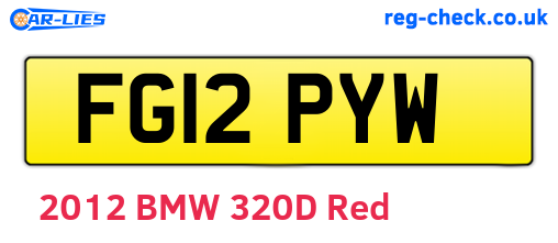 FG12PYW are the vehicle registration plates.