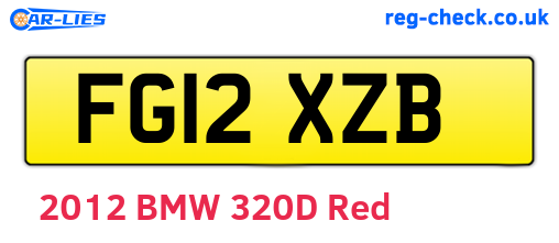 FG12XZB are the vehicle registration plates.