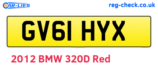 GV61HYX are the vehicle registration plates.