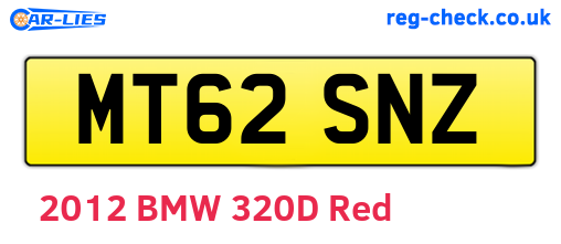 MT62SNZ are the vehicle registration plates.