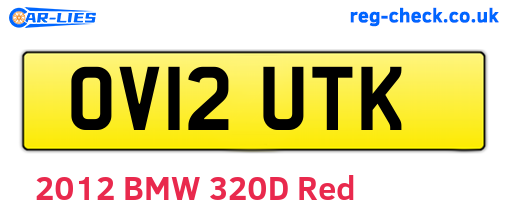 OV12UTK are the vehicle registration plates.