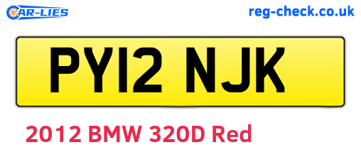 PY12NJK are the vehicle registration plates.