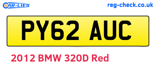 PY62AUC are the vehicle registration plates.