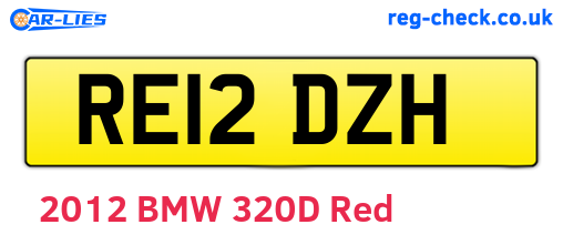 RE12DZH are the vehicle registration plates.