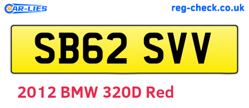 SB62SVV are the vehicle registration plates.