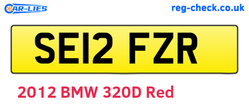 SE12FZR are the vehicle registration plates.