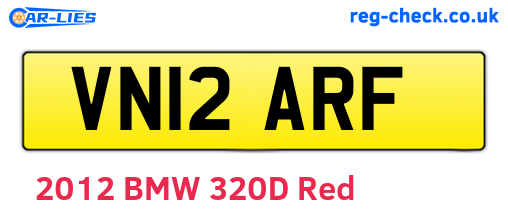 VN12ARF are the vehicle registration plates.