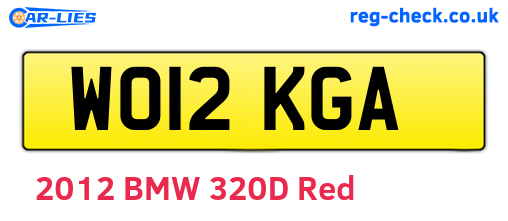 WO12KGA are the vehicle registration plates.