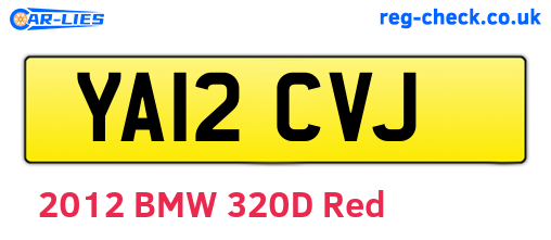 YA12CVJ are the vehicle registration plates.