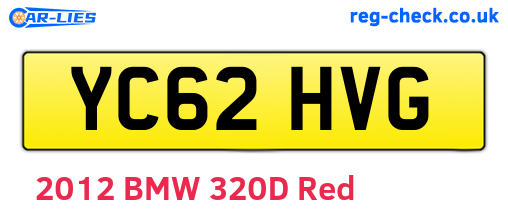 YC62HVG are the vehicle registration plates.