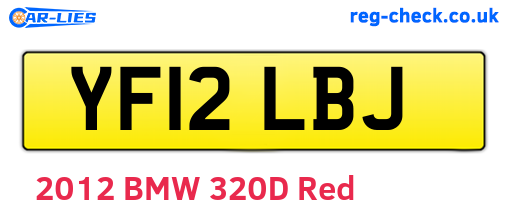 YF12LBJ are the vehicle registration plates.