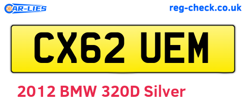 CX62UEM are the vehicle registration plates.
