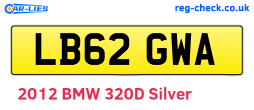 LB62GWA are the vehicle registration plates.