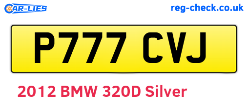 P777CVJ are the vehicle registration plates.
