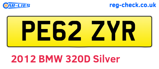 PE62ZYR are the vehicle registration plates.
