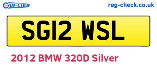SG12WSL are the vehicle registration plates.