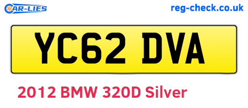 YC62DVA are the vehicle registration plates.