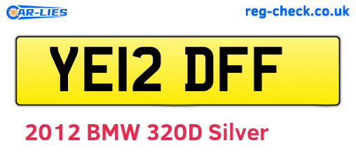 YE12DFF are the vehicle registration plates.