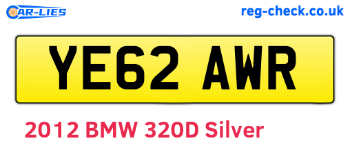 YE62AWR are the vehicle registration plates.