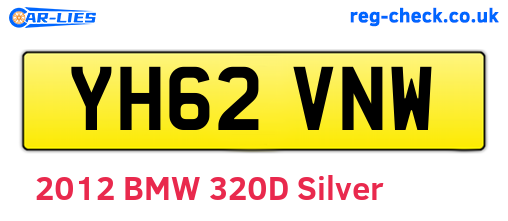 YH62VNW are the vehicle registration plates.