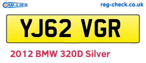 YJ62VGR are the vehicle registration plates.