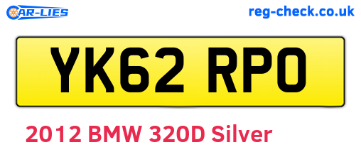 YK62RPO are the vehicle registration plates.