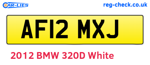 AF12MXJ are the vehicle registration plates.