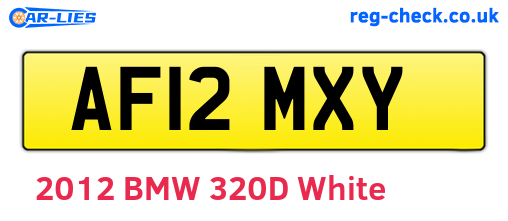 AF12MXY are the vehicle registration plates.