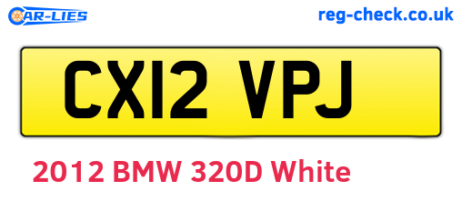 CX12VPJ are the vehicle registration plates.