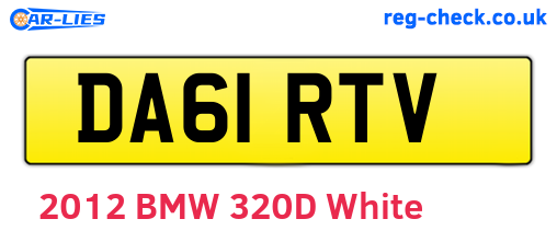 DA61RTV are the vehicle registration plates.