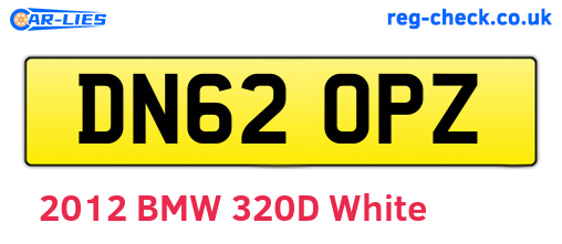 DN62OPZ are the vehicle registration plates.