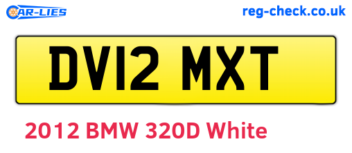 DV12MXT are the vehicle registration plates.