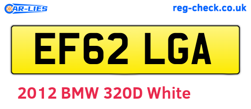 EF62LGA are the vehicle registration plates.