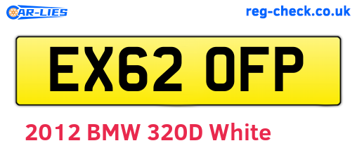 EX62OFP are the vehicle registration plates.