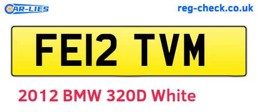 FE12TVM are the vehicle registration plates.