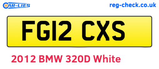 FG12CXS are the vehicle registration plates.