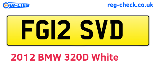 FG12SVD are the vehicle registration plates.