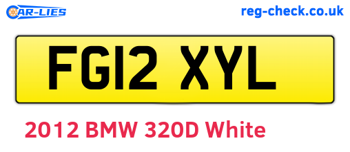 FG12XYL are the vehicle registration plates.