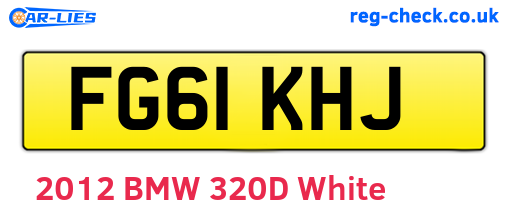 FG61KHJ are the vehicle registration plates.