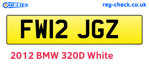 FW12JGZ are the vehicle registration plates.