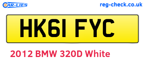 HK61FYC are the vehicle registration plates.