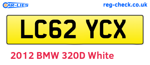 LC62YCX are the vehicle registration plates.