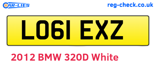 LO61EXZ are the vehicle registration plates.