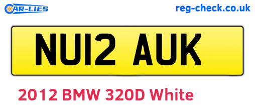 NU12AUK are the vehicle registration plates.