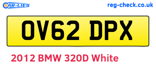 OV62DPX are the vehicle registration plates.